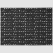 FA LA Black & White Calligraphy met kerstkarol Tissuepapier (Voorkant)