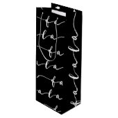 FA LA Black & White Calligraphy met kerstkarol Wijn Cadeautas (Voorkant Gekanteld)