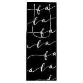 FA LA Black & White Calligraphy met kerstkarol Wijn Cadeautas (Voorkant)