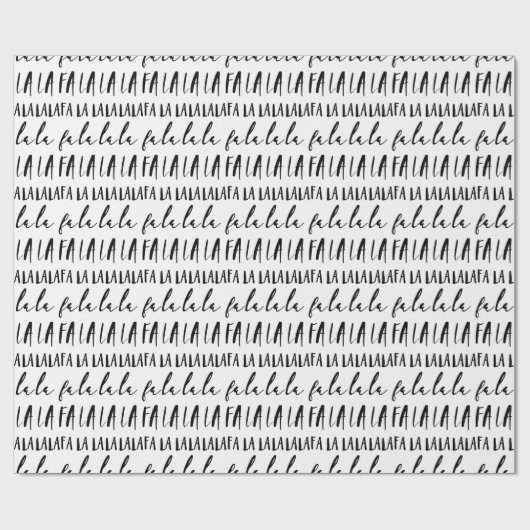 FA LA Black & White Typografisch kerstkarol Cadeaupapier (Vlak)