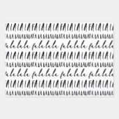 FA LA Black & White Typografisch kerstkarol Inpakpapier Vel (Voorkant)