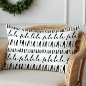 FA LA Black & White Typografisch kerstkarol Kussen