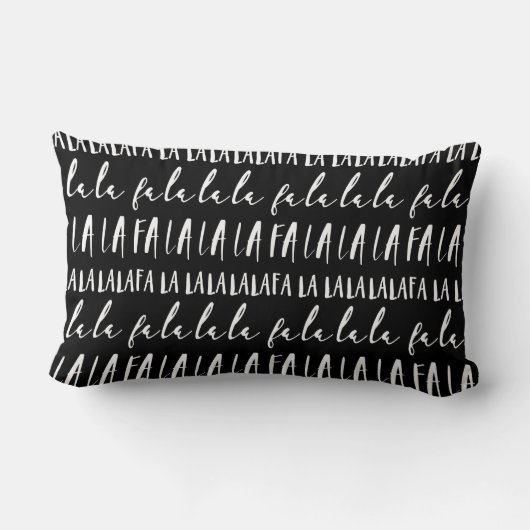 FA LA Black & White Typografisch kerstkarol Kussen (Achterkant)