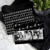 FA LA Black & White Typographic Kerstfoto Feestdagenkaart