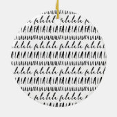 FA LA Black & White Typographic Kerstfoto Keramisch Ornament (Achterkant)