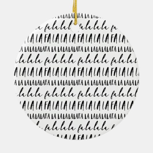 FA LA Black & White Typographic Kerstfoto Keramisch Ornament (Achterkant)