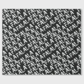 FA LA Bold Brush Letters Modern Wit & Zwart Cadeaupapier (Vlak)