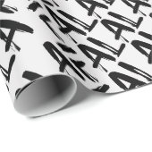 FA LA Bold Brush Letters Modern Zwart & Wit Cadeaupapier (Rol Hoek)