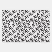 FA LA Bold Brush Letters Modern Zwart & Wit Inpakpapier Vel (Voorkant 3)