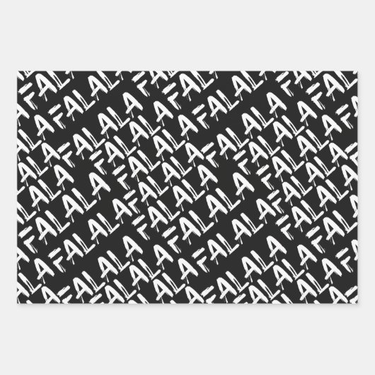 FA LA Bold Brush Letters Modern Zwart & Wit Inpakpapier Vel (Voorkant 2)