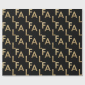 FA LA Bold Letters Modern Minimal Black & Gold Cadeaupapier (Vlak)