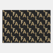 FA LA Bold Letters Modern Minimal Black & Gold Inpakpapier Vel (Voorkant 2)
