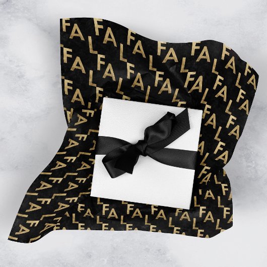 FA LA Bold Letters Modern Minimal Black & Gold Tissuepapier