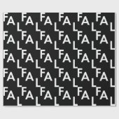 FA LA Bold Letters Modern Minimal Black & White Cadeaupapier (Vlak)