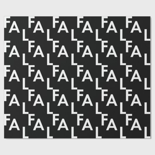 FA LA Bold Letters Modern Minimal Black & White Cadeaupapier (Vlak)