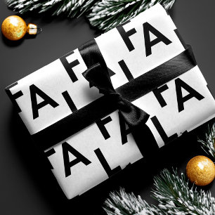FA LA Bold Letters Modern Minimal Black & White Cadeaupapier