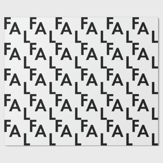 FA LA Bold Letters Modern Minimal Black & White Cadeaupapier (Vlak)