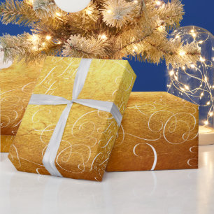 Fa la Deck de Hallen Swirly Rich Christmas Gold Cadeaupapier
