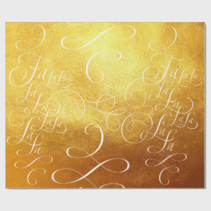 Fa la Deck The Halls - Kerstgoud rijk Cadeaupapier