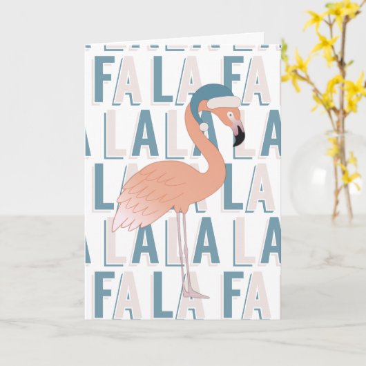 Fa la Flamingo Kerst © GraphicLoveShop Kaart (Gele Bloem)