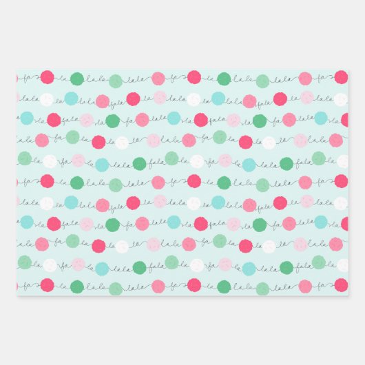 Fa La Garland Kerst inpakpapier - Trio 2 Vel (Voorkant)