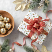 Fa La Girly Kerst Notenkraker Bow Muziek Cadeaupapier