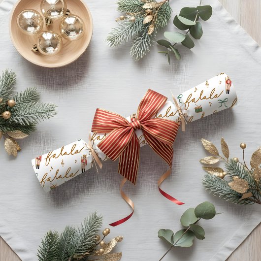 Fa La Girly Kerst Notenkraker Bow Muziek Cadeaupapier