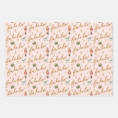 Fa La Girly Kerst Notenkraker Bow Muziek Inpakpapier Vel (Voorkant 2)