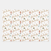 Fa La Girly Kerst Notenkraker Bow Muziek Inpakpapier Vel (Voorkant)