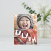 FA LA | handgeschreven kerstscript Feestdagenkaart (Staand voorkant)