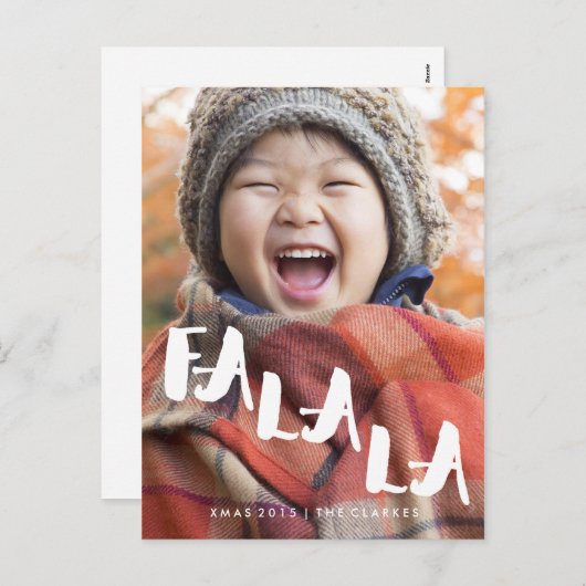 FA LA | handgeschreven kerstscript Feestdagenkaart (Voorkant / Achterkant)