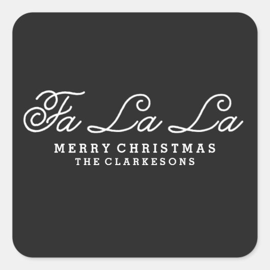 FA LA | HANDSCHRIFTELIJKE HOLIDAY ENVELOPE SEALS VIERKANTE STICKER (Voorkant)