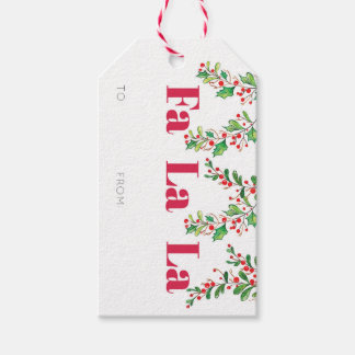 Fa La Holly Kerst cadeau Label Cadeaulabel