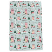 Fa La Home voor de Feestdagen Town & roze Retro va Medium Cadeauzakje (Voorkant)