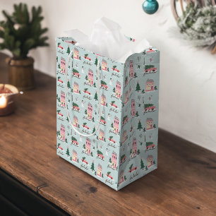 Fa La Home voor de Feestdagen Town & roze Retro va Medium Cadeauzakje