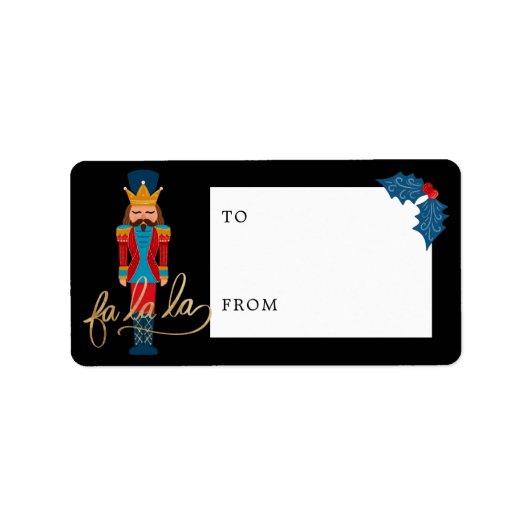 Fa La Kerstman Nutcracker naar en van zwart etiket (Voorkant)