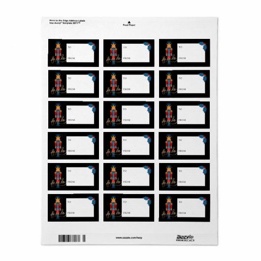 Fa La Kerstman Nutcracker naar en van zwart etiket (Full Sheet)