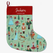 Fa La Kerstmis Notenkraker Ballet Danser groen Grote Kerstsok (Voorkant)