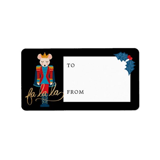Fa La Kerstmis Nutkraker Mouse King to & From Etiket (Voorkant)