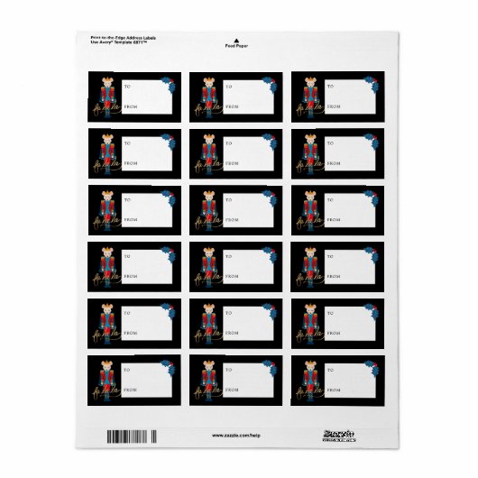 Fa La Kerstmis Nutkraker Mouse King to & From Etiket (Full Sheet)