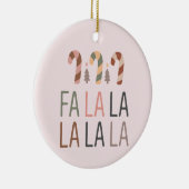 Fa La Kerstmis Retro Boho Boom Candycane Keramisch Ornament (Rechts)