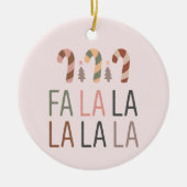 Fa La Kerstmis Retro Boho Boom Candycane Keramisch Ornament (Voorkant)