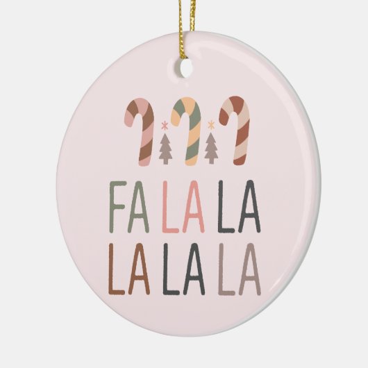 Fa La Kerstmis Retro Boho Boom Candycane Keramisch Ornament (Links)