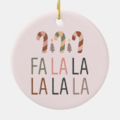 Fa La Kerstmis Retro Boho Boom Candycane Keramisch Ornament (Achterkant)