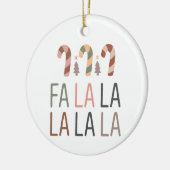 Fa La Kerstmis Retro Boho Boom Candycane Keramisch Ornament (Links)