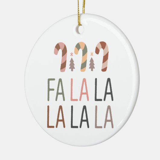 Fa La Kerstmis Retro Boho Boom Candycane Keramisch Ornament (Links)