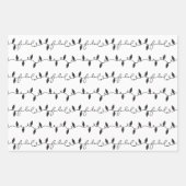 Fa La kerststring lampjes zwart wit en goud Inpakpapier Vel (Voorkant)