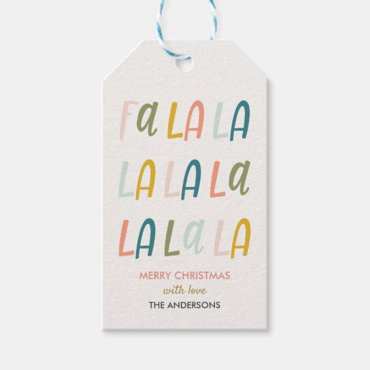 FA LA | Kleuren van pasta's | kerstcadeautje Cadeaulabel (Voorkant)