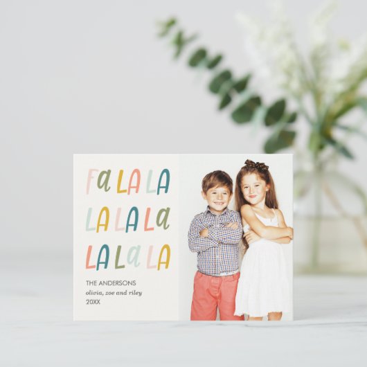 FA LA | Kleuren van pasta's | Kute fotovakantie Briefkaart (Staand voorkant)