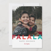 Fa la Kleurrijke Moderne Vette Foto Feestdagenkaart (Voorkant)